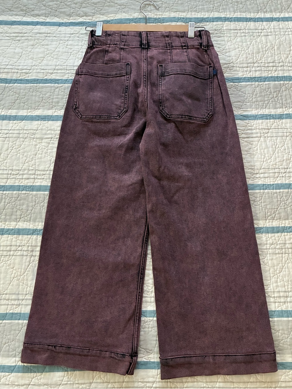 Anthropologie Pilcro Skipper High-Rise Wide-Leg Cropped Jean Size 27 Dusty Plum - Picture 3 of 11